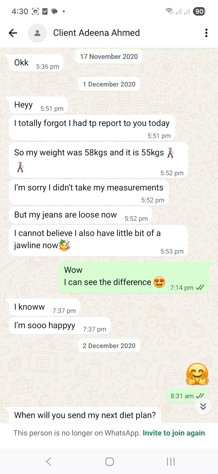 NutriZaika client result