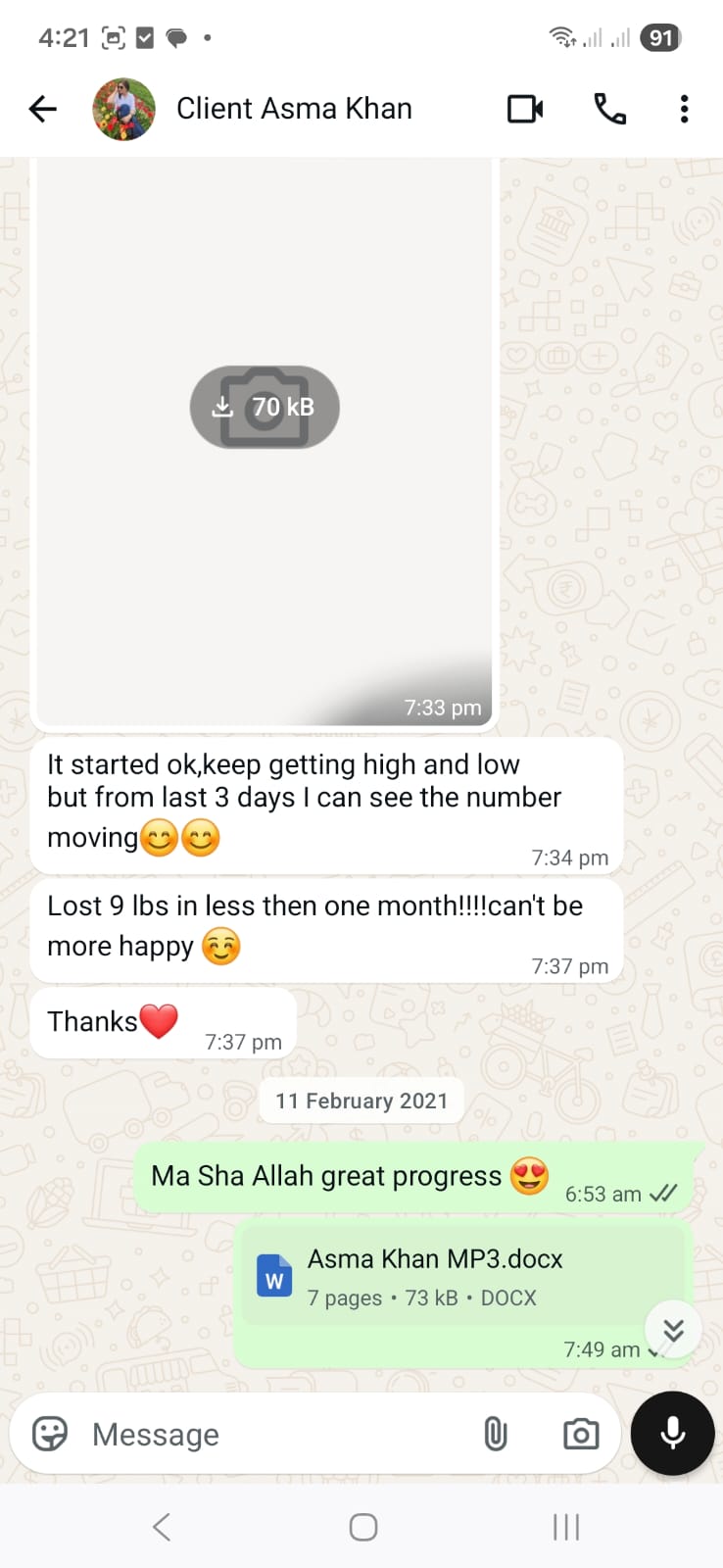NutriZaika client result