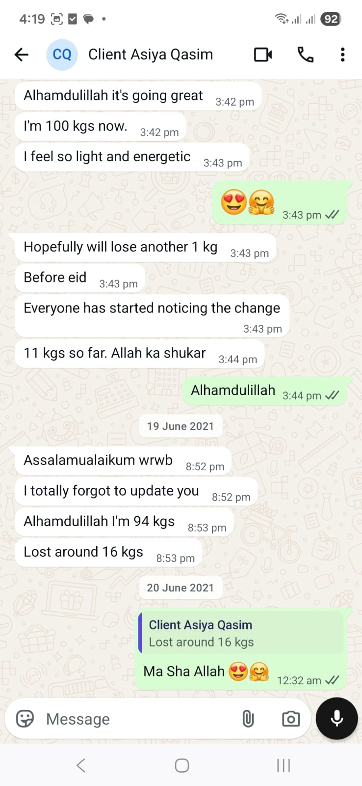 NutriZaika client result