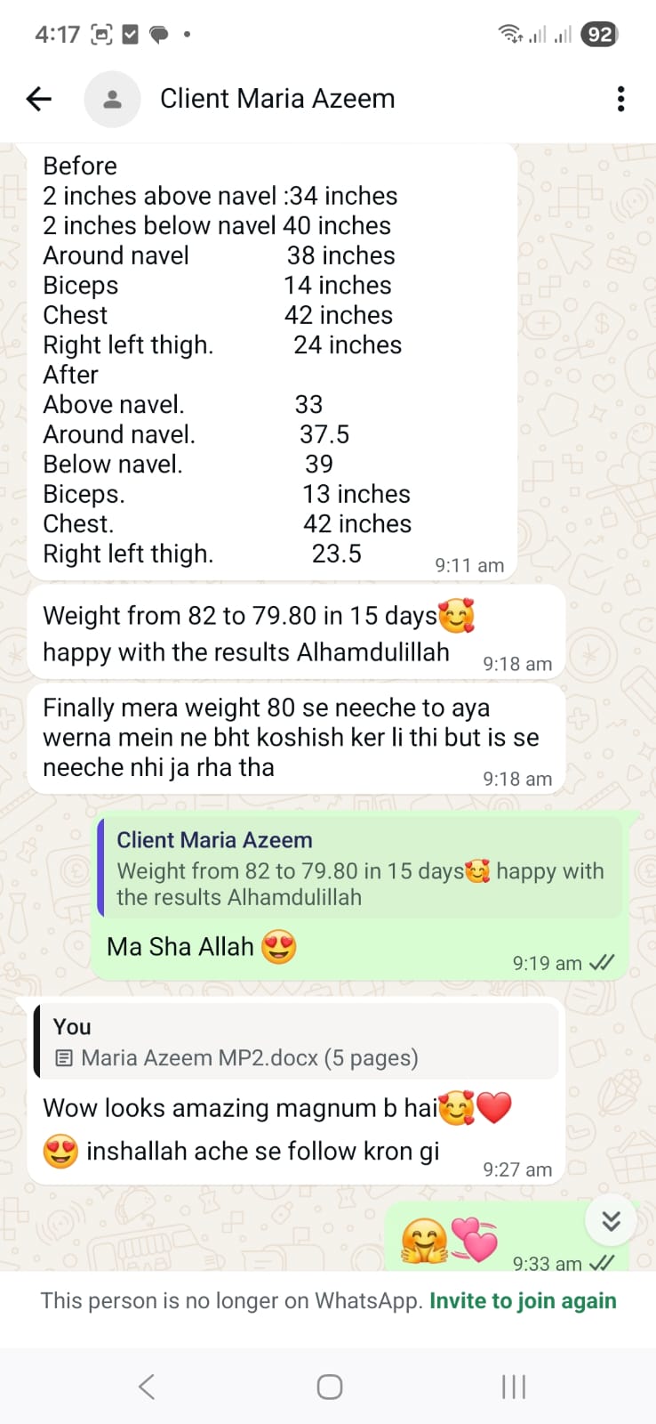 NutriZaika client result
