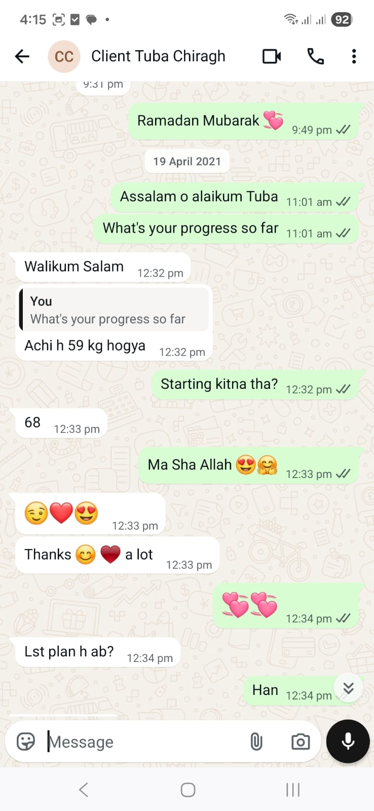 NutriZaika client result