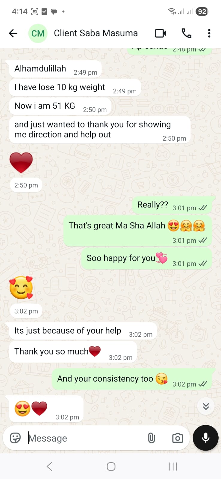 NutriZaika client result