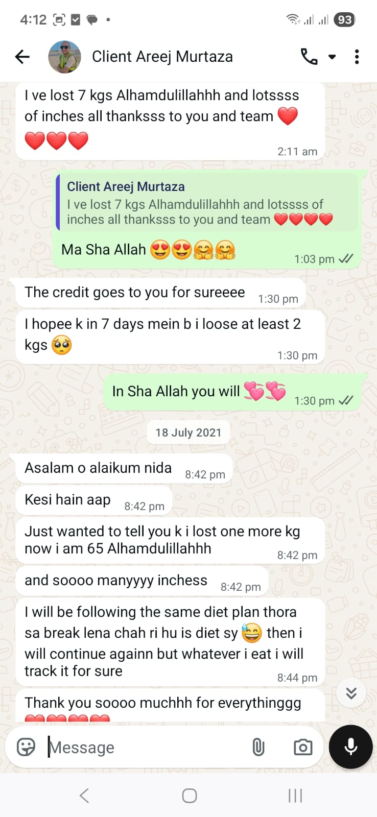 NutriZaika client result
